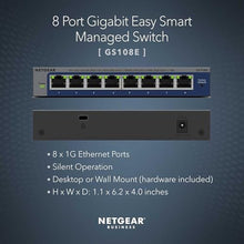 Load image into Gallery viewer, NETGEAR 8-Port Gigabit Ethernet Easy Smart Managed Network Switch (GS108E), Gray_53