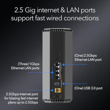 Load image into Gallery viewer, NETGEAR Nighthawk Tri-Band WiFi 7 Router (RS500) Router Only, BE12000 Wireless Speed (up to 12 Gbps) - Covers up to 3,000 sq. ft., 120 Devices 2.5 Gig Internet Port - Free Expert Help, Black_3975