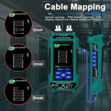 Load image into Gallery viewer, Network Cable Tester, ET738 Abestop 2 in 1 Cable Tester with Multimeter, Green_254