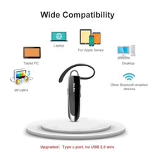 Load image into Gallery viewer, New Bee Bluetooth Earpiece V5.0 Wireless Handsfree Headset with Microphone 24 Hrs Driving Headset 60 Days Standby Time for iPhone Android Samsung Laptop Trucker Driver (Black)_421