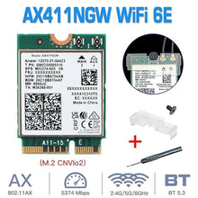 Load image into Gallery viewer, New WiFi 6E Card AX411 M.2 CNVio2 Network Card BT5.3 AX5400Mbps 802.11ax/ac Tri-Band WiFi 6e M.2 Key E Wireless Adapter Support Windows 10/11 for Intel 12 CPU and Above for Laptops PC_690