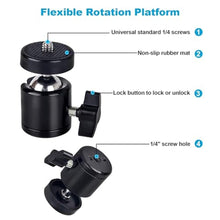 Load image into Gallery viewer, NexiGo Lightweight Mini Tripod for Camera/Phone/Webcam, Extendable Stand, for NexiGo Logitech Webcam C920 C922 C925e C922x C930e C930 C615 Brio and Other Lightweight Devices with 1/4" Thread, Black_7984