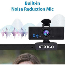 Load image into Gallery viewer, NexiGo N60 1080P Webcam with Microphone, Software Control & Privacy Cover, USB HD Computer Web Camera, Plug and Play, for Zoom/Skype/Teams, Conferencing and Video Calling, Black_6443