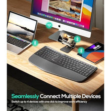 Load image into Gallery viewer, Nulea RT07B Wireless Ergonomic Keyboard - Split Keyboard, Wrist Rest, Natural Typing, Bluetooth and USB Connectivity, USB-C Rechargeable,Compatible with Windows Mac (Silver White), HSilverGray_251
