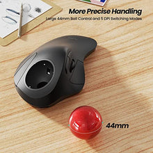 Load image into Gallery viewer, Nulea Wireless Ergonomic Trackball Mouse, Rechargeable, Bluetooth Rollerball Mouse, 44mm Index Finger Trackball, 5 Adjustable DPI, Compatible with PC, Laptop, Mac_1394