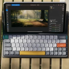 Load image into Gallery viewer, nuphy Air60 V2 Portable Wireless Keyboard 60% Low Profile Mechanical Keyboard Support QMK/VIA Compatible with Windows/mac OS/Linux Supports Bluetooth 5.1/2.4GHz/Wired (USB-C) Grey-Gateron Blue Switch_6353