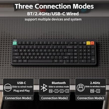 Load image into Gallery viewer, nuphy Node100 Wireless Mechanical Keyboard, Hot Swappable Custom Low Profile Keyboard, 103 Keys Computer Gaming Keyboards, Supports Touch Gestures, PBT Keycaps, RGB Backlit, Bluetooth/2.4GHz/USB-C, Gray_244