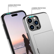 Load image into Gallery viewer, Nvollnoe Compatible with iPhone 15 Pro Max Case with Card Holder Heavy Duty Protective Dual Layer Shockproof Hidden Card Slot Slim Wallet Phone Cover for Women&Men 6.7 inch(Gray)_24