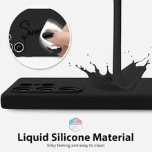 Load image into Gallery viewer, oakxco for Samsung Galaxy S25 Ultra Case Silicone, Thin Slim Grip Soft Rubber Gel Protective Phone Case for Women, Matte Plain Solid Color Aesthetic Cute Girly Case with Camera Cover, Black_849