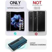 Load image into Gallery viewer, OCASE Compatible with Samsung Galaxy Z Fold7 Wallet Case with S Pen Holder, PU Leather Flip Folio Phone Cover with Card Slots, RFID Blocking, Kickstand & Wrist Strap for Z Fold 7 2025, Peacock Blue, PeacockBlue_4373