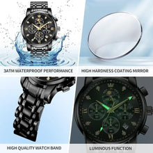 Load image into Gallery viewer, OLEVS Black Watches for Men,Men's Black Watch Stainless Steel,Men's Dress Watch Roman Numerals,Big Face Mens Watches Luxury,Mens Waterproof Wristwatch,Reloje para Hombre_7134