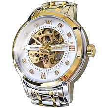 Load image into Gallery viewer, OLEVS Mens Silver Skeleton Watch Automatic Mechanical Self Winding Luxury Dress Stainless Steel Waterproof Luminous Wrist Watches, SilverDial_1