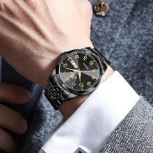 Load image into Gallery viewer, OLEVS Watches for Men Leather Dress Luxury Analog Quartz Wrist Watch Large Face Moon Phase Chronograph Luminous Calendar Waterproof Watch, BrownLeatherRoseGoldWhite_938