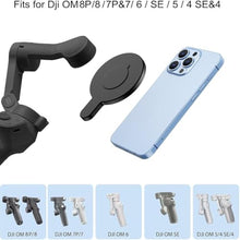 Load image into Gallery viewer, OM Magnetic Phone Mount for DJI Osmo Mobile 8P/8/7P/OM 7/OM 6/SE/OM 5/OM 4 SE/OM 4 Magsafe Quick-Release Adapter Magnet Clamp Clip, Mounting for Video Photo Shooting Phone DJI Gimbal Accessories, Black_2990