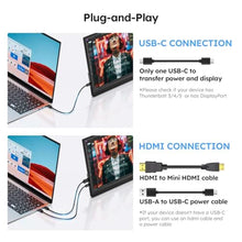 Load image into Gallery viewer, Omiodo Portable Monitor for Laptop FHD 15.6" 1080P Ultra-Slim USB-C&HDMI, Black_2031