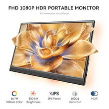 Load image into Gallery viewer, Omiodo Portable Monitor for Laptop FHD 15.6" 1080P Ultra-Slim USB-C&HDMI, Black_2032