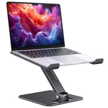 Load image into Gallery viewer, OMOTON Laptop Stand for Desk, Ergonomic Adjustable Computer Stand Aluminum Portable Desktop Laptop Riser Holder for MacBook Air Pro, Dell, HP and All Tablets Up to 15.6", Black_1