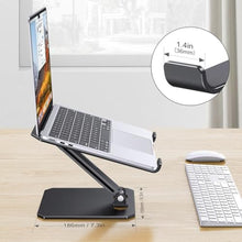 Load image into Gallery viewer, OMOTON Laptop Stand for Desk, Ergonomic Adjustable Computer Stand Aluminum Portable Desktop Laptop Riser Holder for MacBook Air Pro, Dell, HP and All Tablets Up to 15.6", Black_1313