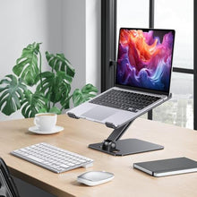 Load image into Gallery viewer, OMOTON Laptop Stand for Desk, Ergonomic Adjustable Computer Stand Aluminum Portable Desktop Laptop Riser Holder for MacBook Air Pro, Dell, HP and All Tablets Up to 15.6", Black_1315