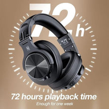 Load image into Gallery viewer, OneOdio A70 Bluetooth Over Ear Headphones, Wireless Headphones with 72H Playtime, Hi-Res, Built-in Mic, 3.5mm/6.35mm Wired Audio Jack for Studio Monitor & Mixing DJ Guitar AMP, Computer PC Gaming, Black_7177