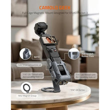 Load image into Gallery viewer, OP-05 Expansion Adapter Accessories for DJI Osmo Pocket 3 - Aluminum Protective Cage Magnetic Metal Bracket Mount Stand Clamp Magnet Suction Case Holder with 1/4" Screw & Cold Shoe & NATO & ARRI, Grey_3307