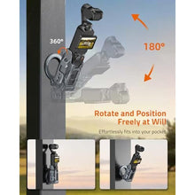 Load image into Gallery viewer, OP-05 Expansion Adapter Accessories for DJI Osmo Pocket 3 - Aluminum Protective Cage Magnetic Metal Bracket Mount Stand Clamp Magnet Suction Case Holder with 1/4" Screw & Cold Shoe & NATO & ARRI, Grey_3308