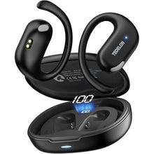 Load image into Gallery viewer, Open Ear Earbuds, 50H Open Ear Headphones Bluetooth 5.4, IPX6 Open Ear buds Wireless with Adjustable Ear hook, Hi-res Stereo, AI Clear Call, Lightweight, Wireless Over Earbud for Workout, Gym, Running, Black_1