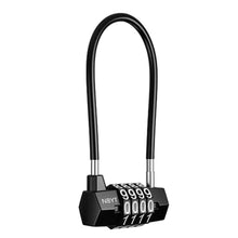 Load image into Gallery viewer, OQIMAX Long Shackle Combination Lock, 4 Digit Weatherproof Handle Padlock for Cabinet Door Outdoor, Resettable Handheld Lock for Travel Bag, Bike, Fence, Luggage School, Fence, Gym Sports Locker_1
