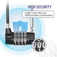 Load image into Gallery viewer, OQIMAX Long Shackle Combination Lock, 4 Digit Weatherproof Handle Padlock for Cabinet Door Outdoor, Resettable Handheld Lock for Travel Bag, Bike, Fence, Luggage School, Fence, Gym Sports Locker_6621