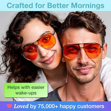 Load image into Gallery viewer, Orange Aviator Blue Light Blocking Glasses for Better Sleep - 97% Premium Metal Classic Aviators Computer Migraine Glasses for Women & Men - Amber Gaming Glasses - Blue Light Blocker Anti Eye Strain_1819