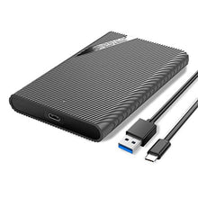 Load image into Gallery viewer, ORICO 2.5" Hard Drive Enclosure USB C to SATA III for 2.5 Inch SSD & HDD 9.5mm 7mm External Hard Drive Enclosure Support Max 6TB with UASP Compatible with MacOS Windows. (2521C3), Black_1