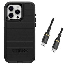 Load image into Gallery viewer, OtterBox Defender Series Case for iPhone 15 Pro Max with USB-C to USB- C Cable - Case Only - Non Retail Packaging - Black_1