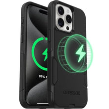 Load image into Gallery viewer, OtterBox iPhone 15 Pro Max - Commuter MagSafe Case - Slim & Tough - Pocket-Friendly - Dual Layer Drop Protection - Port Covers Non-Retail Packaging - Black_1