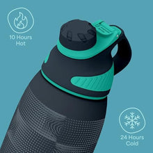 Load image into Gallery viewer, Ottle Reef Roamer Stainless Steel Water Bottle - 34 oz Insulated Flask with Leak Proof Lid, BPA free & Carry Handle - Hot & Cold Gym Water Bottle for Travel, Camping & Sports - Halftone Flow, ozHalftoneFlow_5924