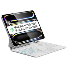 Load image into Gallery viewer, Otuoor Magic Keyboard for iPad Pro 11-inch (M5 2025/M4 2024), Uninterrupted View, Snap Tight, iPad Pro 11-inch M5/M4 Keyboard Case, Effortless Command with Comfort Angle, White_1