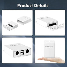 Load image into Gallery viewer, Outdoor PoE Passthrough Switch, 1 in 3 Out Extender, IEEE802.3af/at POE Powered, 100Mbps Ethernet, Wall Mount Waterproof Plug and Play, White_6702