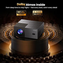 Load image into Gallery viewer, Outdoor Projector with WiFi and Bluetooth,1500 ANSI/Compatible with Netflix, Darkgrey_1856