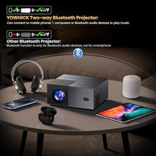 Load image into Gallery viewer, Outdoor Projector with WiFi and Bluetooth,1500 ANSI/Compatible with Netflix, Darkgrey_1857