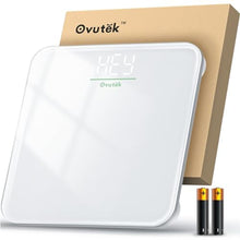 Load image into Gallery viewer, Ovutek Bathroom Scale for Body Weight, Highly Accurate Digital Weighing Machine for People, Upgraded Batteries Included, Compact Size, LED Display, Physician Scale with Sturdy Tempered Glass, 400lb, White_1