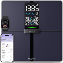 Load image into Gallery viewer, Ovutek Professional Smart Scale for Body Weight, BMI, Body Fat, Muscle Mass, Highly Accurate Body Composition Weighing Machine, Bathroom Digital Scale Large Display Sync with Fitness App, 450lb, BlueBlack_1