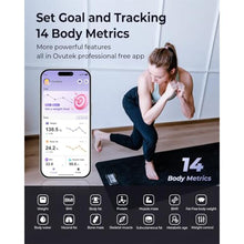 Load image into Gallery viewer, Ovutek Professional Smart Scale for Body Weight, BMI, Body Fat, Muscle Mass, Highly Accurate Body Composition Weighing Machine, Bathroom Digital Scale Large Display Sync with Fitness App, 450lb, BlueBlack_4983