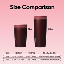 Load image into Gallery viewer, Owala SmoothSip Slider Insulated Stainless Steel Coffee Tumbler, Reusable Iced Coffee Cup, Hot Coffee Travel Mug, BPA Free 12 oz, Black Cherry, BlackCherry_730