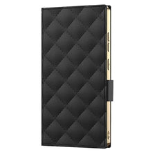 Load image into Gallery viewer, OWOISS Wallet Case for Samsung Galaxy S25 Ultra, Luxury Fashion Flip Leather Cover with Mirror Metal Chain Strap Stand Phone Case,Black,S25 Ultra_1