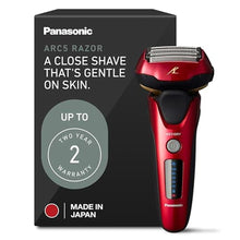 Load image into Gallery viewer, Panasonic ARC5 Electric Razor for Men Face, Wet & Dry Shavers for Men with Foil Shaver, Pop-up Trimmer, Ultra-Fast 5-Blade, Smart Shave Sensor, 16D Flexible Pivoting Head - ES-ALV6HR (Red)_1