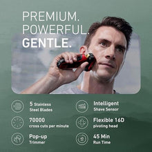 Load image into Gallery viewer, Panasonic ARC5 Electric Razor for Men Face, Wet & Dry Shavers for Men with Foil Shaver, Pop-up Trimmer, Ultra-Fast 5-Blade, Smart Shave Sensor, 16D Flexible Pivoting Head - ES-ALV6HR (Red)_1057
