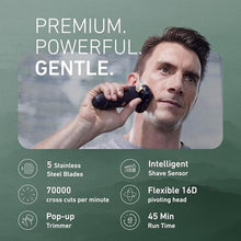 Load image into Gallery viewer, Panasonic ARC5 Electric Razor for Men Face, Wet & Dry Shavers for Men with Foil Shaver, Pop-Up Trimmer, Ultra-Fast 5-Blade, Smart Shave Sensor, 16D Flexible Pivoting Head - ES-ALV6HA (Navy)_392