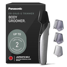 Load image into Gallery viewer, Panasonic Electric Body Trimmer for Men, Cordless Washable Wet Dry Groomer with 3 Comb Attachments, Black ER-GK60-S, Silver_1
