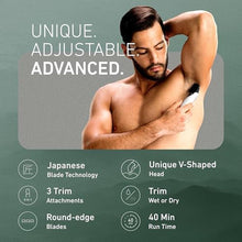 Load image into Gallery viewer, Panasonic Electric Body Trimmer for Men, Cordless Washable Wet Dry Groomer with 3 Comb Attachments, Black ER-GK60-S, Silver_909