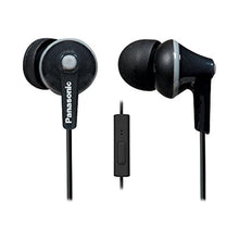Load image into Gallery viewer, PANASONIC ErgoFit Earbud Headphones with Microphone and Call Controller Compatible with iPhone, Android and Blackberry - RP-TCM125-K - In-Ear (Black), Earpads S/M/L_1