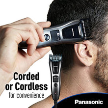 Load image into Gallery viewer, Panasonic Hair and Beard Trimmer, Men's, with 39 Adjustable Trim Settings and Two Comb Attachments for Beard and Hair, Corded or Cordless Operation, ER-GB60-K, Black_8647